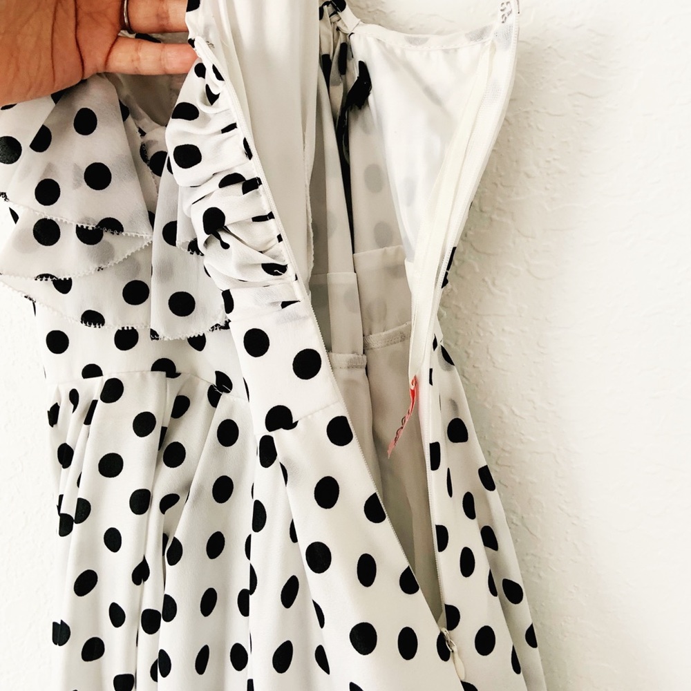 Ark and Co. White and Black Polka Dot Mini Dress - Picture 7 of 7